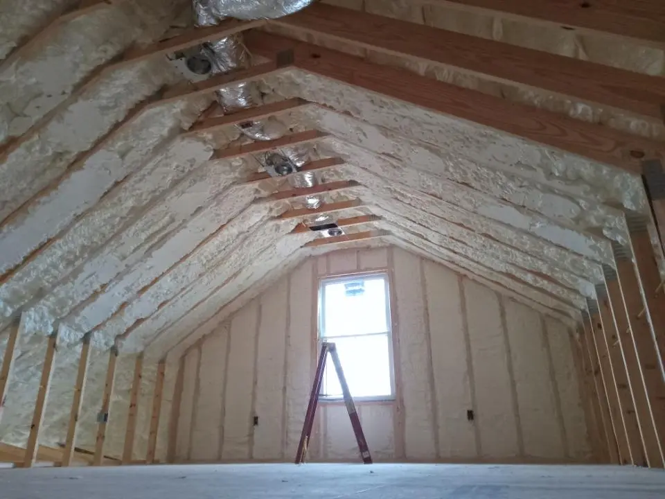 Spray foam roofing application for Crawl Space Insulation project in Moline
